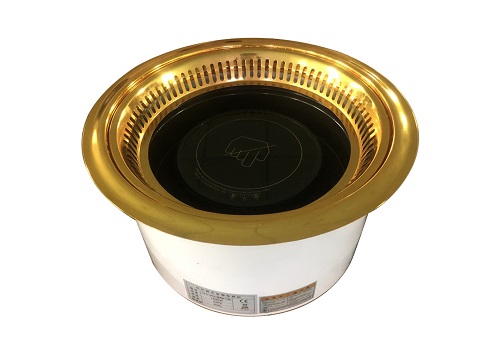 圓形金色下排煙烤爐YS（斜面排風孔）